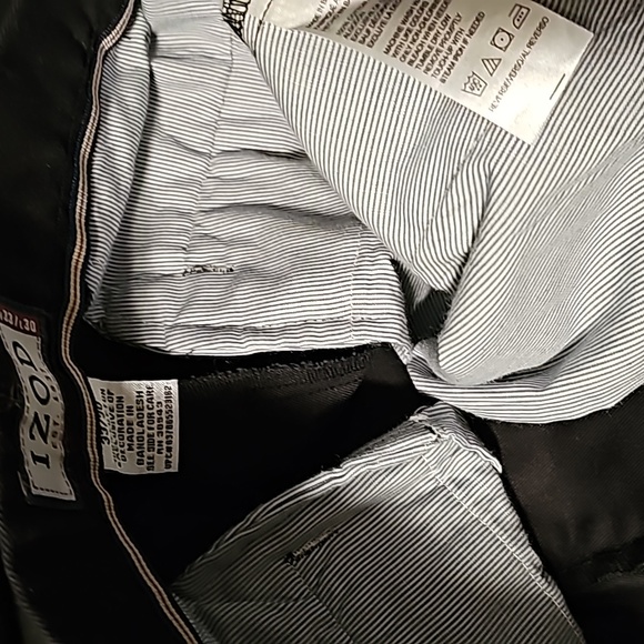 IZOD Wrinkle Resistant Heritage Chino Mens Double Pleated Navy Blue NWT 33Wx30L - Picture 12 of 13